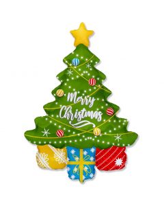 PALLONCINO MYLAR SUPERSHAPE ALBERO DI NATALE MERRY XMAS