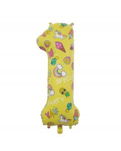 NUMERO 1 MYLAR HOORAY PARTY 86CM