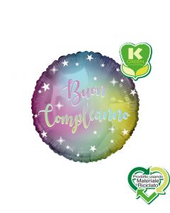 PALLONCINO MYLAR 18" BUON COMPLEANNO IRIDESCENTE