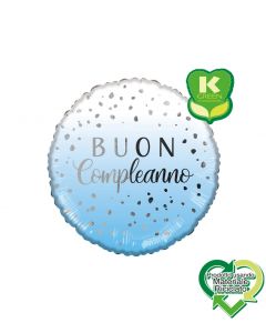 PALLONCINO MYLAR BUON COMPLEANNO LIGHT BLUE