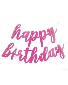 FESTONE HAPPY BIRTHDAY FUCSIA GLITTER