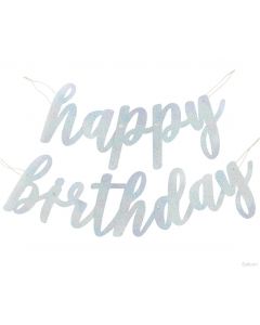 FESTONE HAPPY BIRTHDAY ARGENTO GLITTER