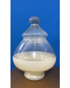 AMPOLLA IN VETRO BEIGE PICCOLA CON TAPPO D.18CM H 26,5CM