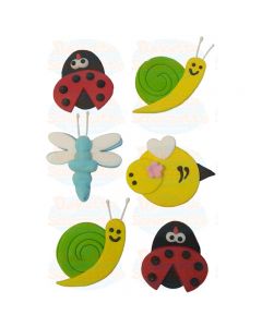 KIT DECORAZIONI IN ZUCCHERO INSETTI PZ.6