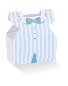 SCATOLINA PORTACONFETTI VESTITINO CELESTE 6x2,3x7cm PZ.20