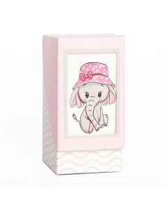 SCATOLINA PORTACONFETTI ELEFANTE ROSA 20PZ