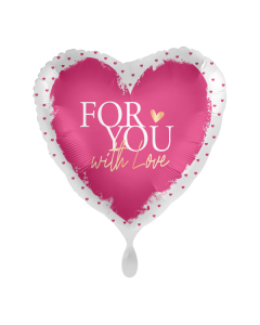 PALLONCINO DF MYLAR CUORE 18" FOR YOU WITH LOVE LV
