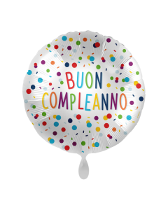 PALLONCINO DF MYLAR 18" COLORFUL CONFETTI BIRTHDAY