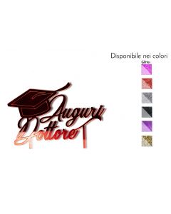 Cake Topper Auguri Dottore Legno