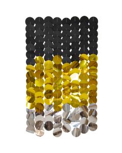 PARTY BACKDROP BLACK & GOLD 80x170CM