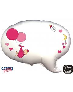 PALLONCINO MYLAR SUPERSHAPE NUVOLETTA NASCITA ROSA PERSONALIZZABILE