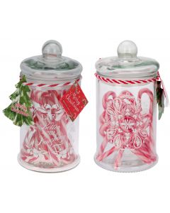 BARATTOLO IN VETRO CON CANDY CANES MODELLI ASSORTITI