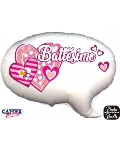PALLONCINO MYLAR SUPERSHAPE NUVOLETTA BATTESIMO ROSA PERSONALIZZABILE