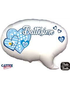 PALLONCINO MYLAR SUPERSHAPE NUVOLETTA BATTESIMO CELESTE PERSONALIZZABILE