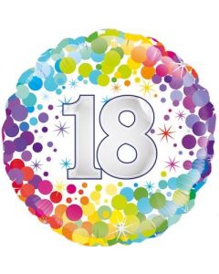 PALLONCINO MYLAR 18TH BIRTHDAY COLORFUL