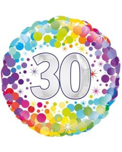 PALLONCINO MYLAR 30TH BIRTHDAY COLORFUL