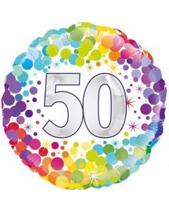 PALLONCINO MYLAR 50TH BIRTHDAY COLORFUL