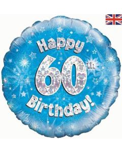 PALLONCINO MYLAR 60TH BIRTHDAY BLUE