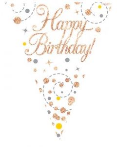 FESTONE BANDIERINE HAPPY BIRTHDAY ROSE GOLD