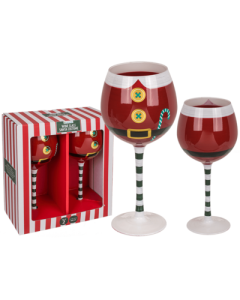 SET 2 BICCHIERE DA VINO NATALIZIO 480ml