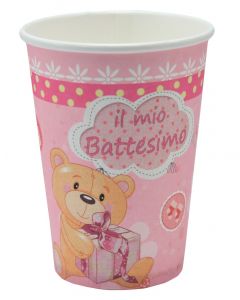 BICCHIERI BATTESIMO ROSA PZ.8