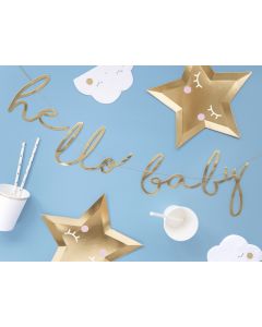 FESTONE SCRITTA HELLO BABY GOLD