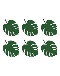 DECORAZIONI SEGNAPOSTO ALOHA- MONSTERA 6.PZ