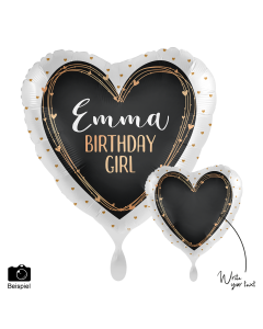 PALLONCINO DF MYLAR PERSONALIZZABILE CUORE NERO