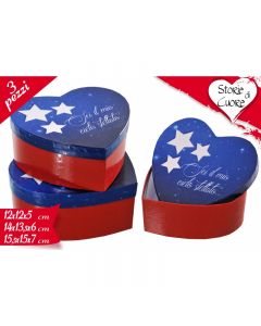 SET SCATOLE PICCOLE CUORE STELLE PZ.3 LV