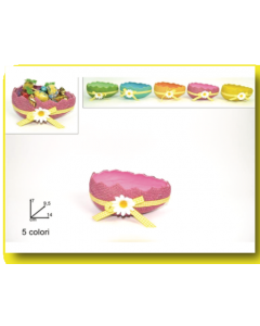 CESTINO MEZZO UOVO C/FIORE 14CM