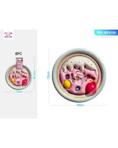 PIATTI HAPPY BIRTHDAY 18CM TEMA CAKE PZ.6 BP0106