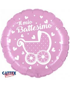 PALLONCINO MYLAR IL MIO BATTESIMO ROSA