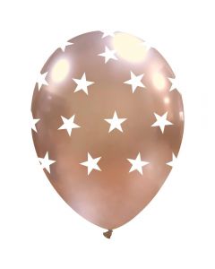 PALLONCINI LATTICE 12" TITANIUM ROSE GOLD STARS PZ.100