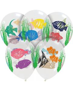 PALLONCINI TRASPARENTI 12" ACQUARIO.