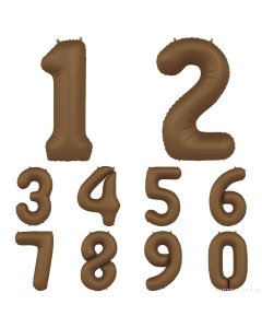NUMERI MYLAR 34"/86CM MATTE CHOCOLATE BROWN
