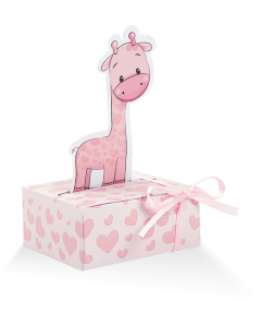 SCATOLINA CUCCIOLO GIRAFFA ROSA 5x3x6cm 20pz