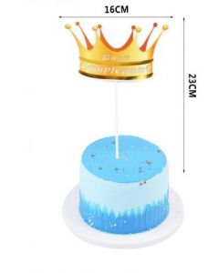 CAKE TOPPER CORONA ORO CN LED  DC0222