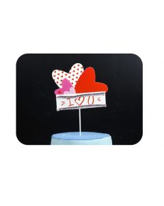CAKE TOPPER CUORE LOVE YOU 23cm  DC0618 LV
