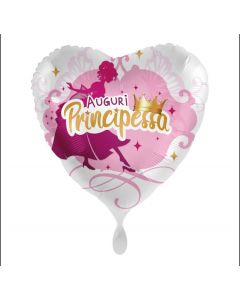 PALLONCINO DF MYLAR CUORE AUGURI PRINCIPESSA