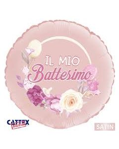 PALLONCINO MYLAR BATTESIMO ROSA 18"