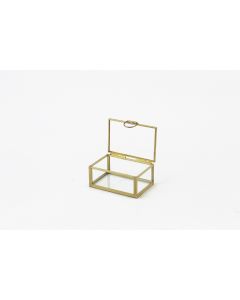 COFANETTO VETRO METALLO ORO 9,2X6,7 H4,2.