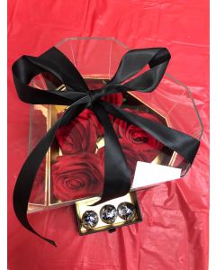 SCATOLA CUORE CON COPERCHIO IN PLEX FIOCCO NERO LV