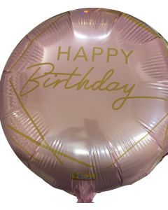 PALLONCINO MYLAR 18" HAPPY BIRTHDAY ROSE GOLD 