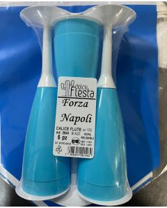 CALICI FLUTE IN PLASTICA AZZURRO NAPOLI PZ.6
