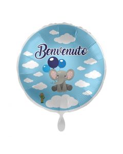 PALLONCINO MYLAR BENVENUTO ELEFANTINO CELESTE