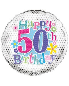 PALLONCINO MYLAR HAPPY 50TH BIRTHDAY