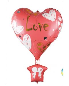 PALLONCINI MYLAR LOVE MONGOLFIERA BLU 18"   FB1474 LV