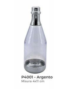 BOTTIGLIA CHAMPAGNE IN PET ARGENTO 4x11CM PZ.10
