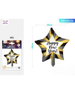 PALLONCINO MYLAR STELLA 18" HAPPY NEW YEAR FD1720