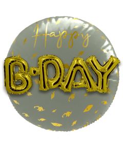 PALLONCINO MYLAR 22" IN 3D HAPPY B-DAY VERDE SALVIA